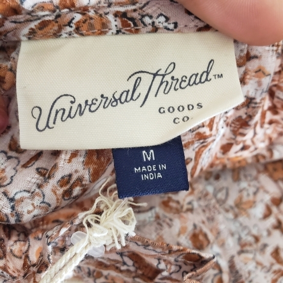 Universal Thread Women's Floral Print Mauve Top - Picture 5 of 9